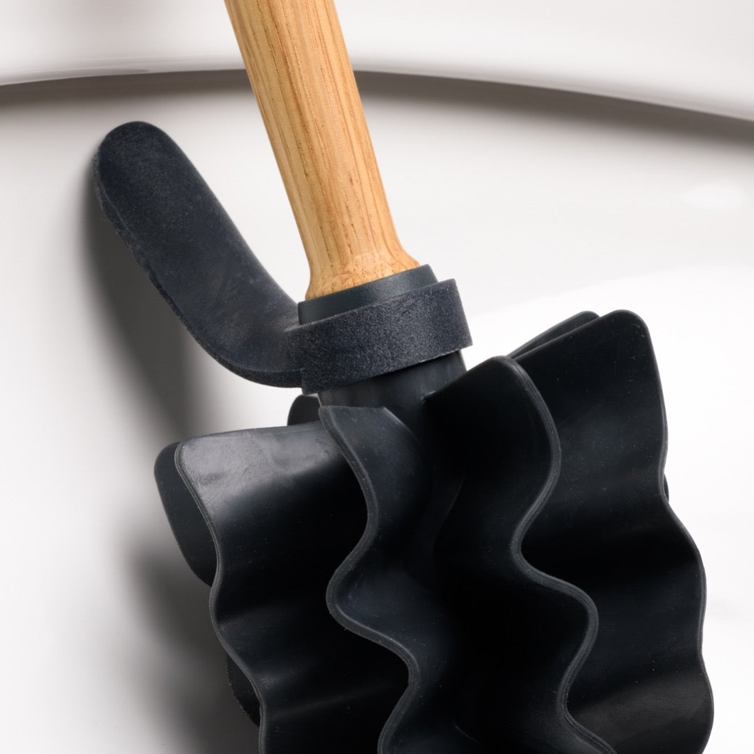 Toilettenbürste WOODLINE Set Keramik weiss + Randfeger