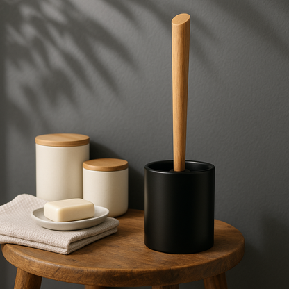 Toilettenbürste WOODLINE Set Keramik schwarz