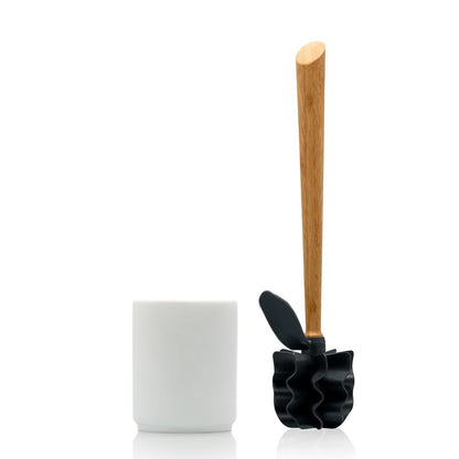 Toilet brush WOODLINE set ceramic white + rim brush