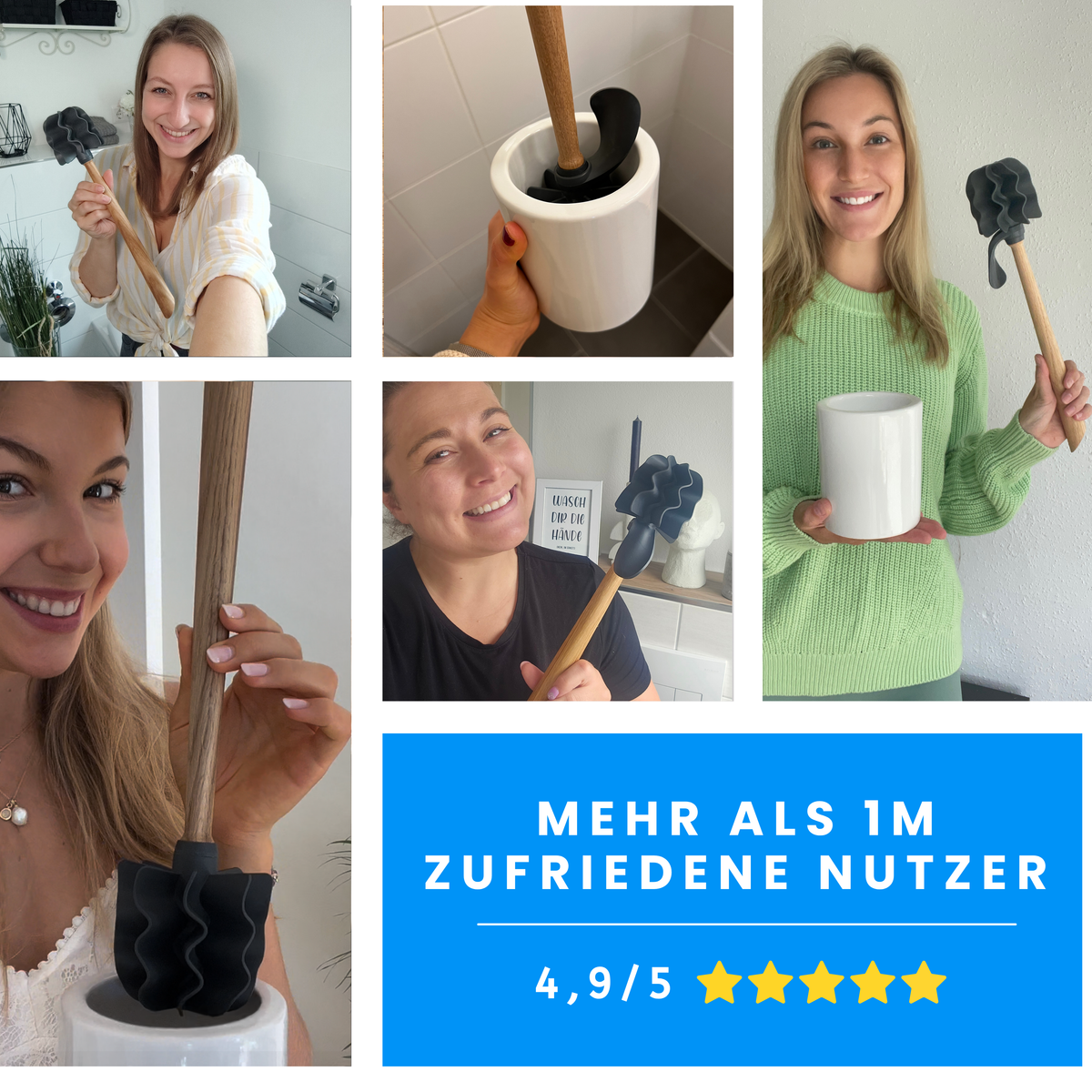 Toilettenbürste WOODLINE Set Keramik grau