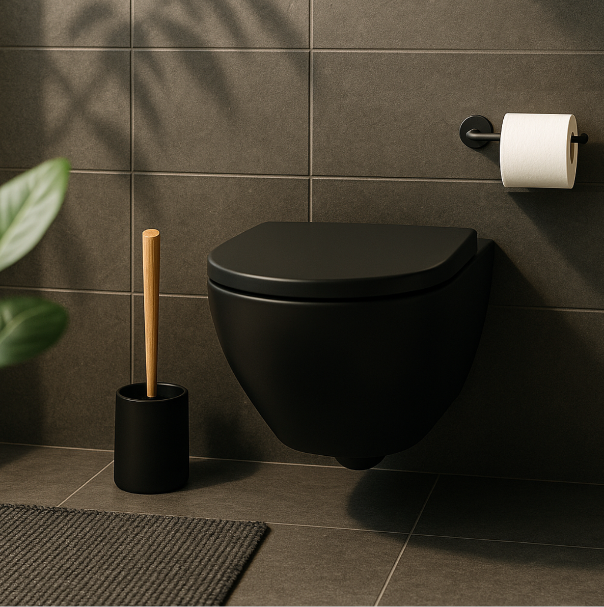 Toilettenbürste WOODLINE Set Keramik schwarz