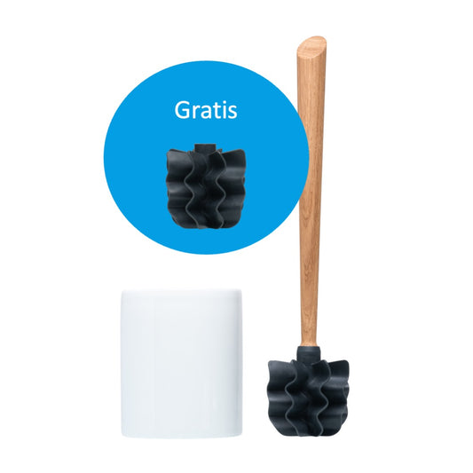 Toilettenbürste WOODLINE Set Keramik + gratis Wechselkopf