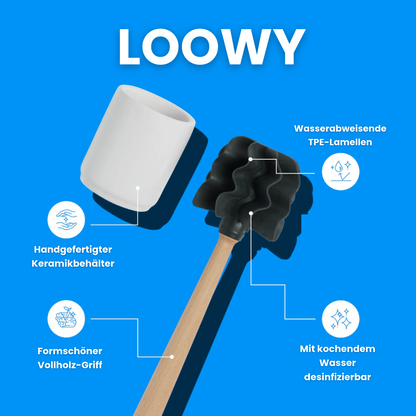 Toilettenbürste WOODLINE Set Keramik schwarz + Randfeger
