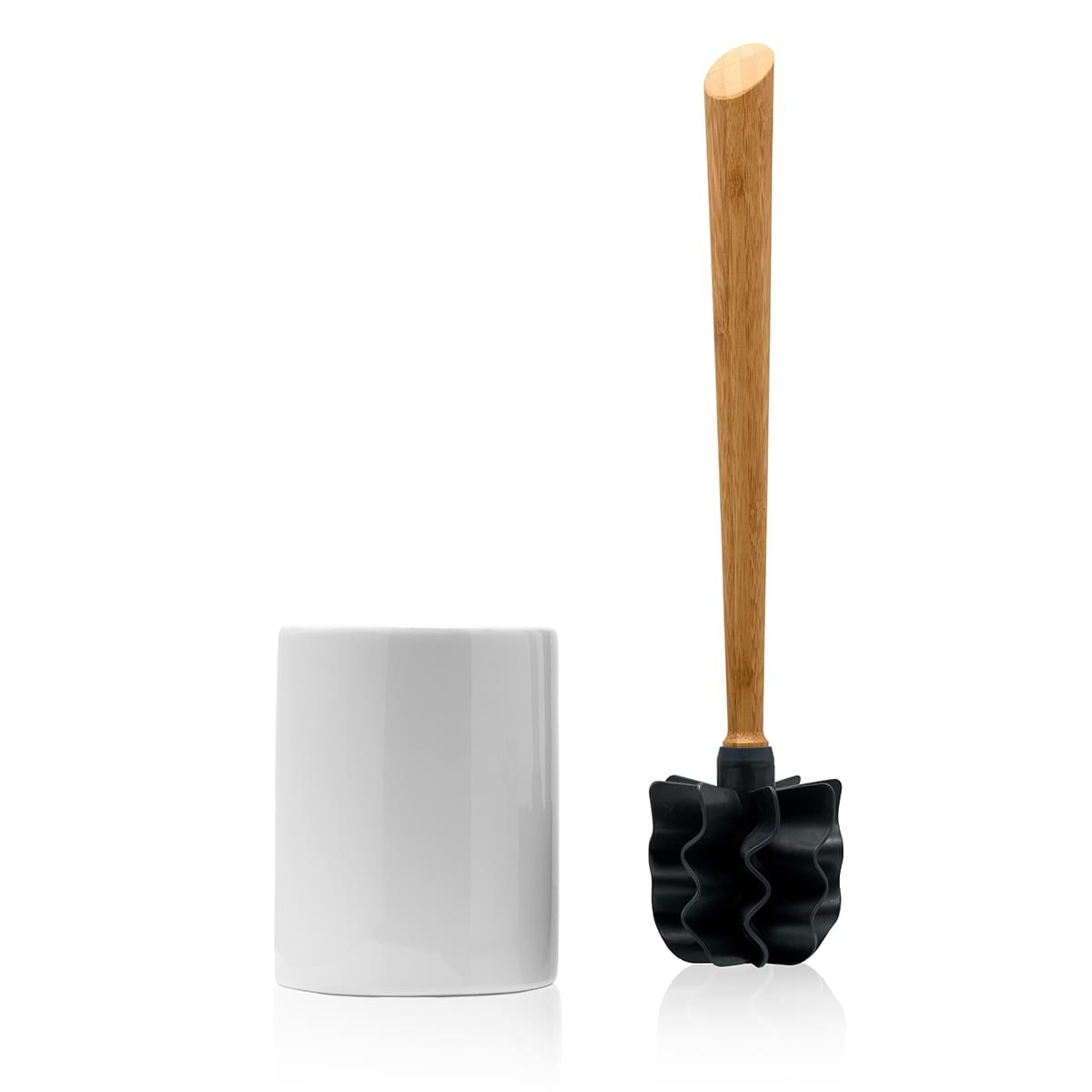 Toilettenbürste mit Griff aus Bambus und Keramikhalterung